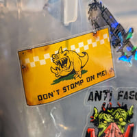Image 1 of Don't Stomp on Me Flag - 3 inch Transparent Vinyl Sticker