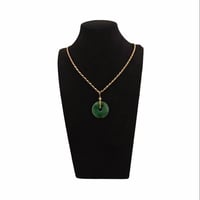 Image 5 of 10K Classic Premium Green And Black  Jade Disc Pendant With Diamond