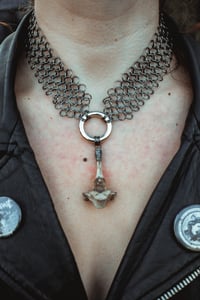 Image 5 of Raccoon vertebra and chainmail necklace