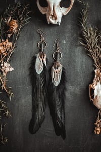 Image 2 of Dark feather earrings