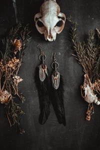 Image 1 of Dark feather earrings