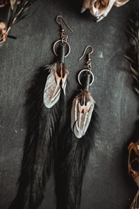 Image 3 of Dark feather earrings