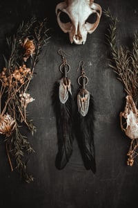 Image 5 of Dark feather earrings