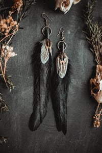 Image 4 of Dark feather earrings