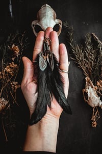 Image 6 of Dark feather earrings
