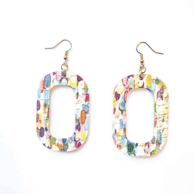 Watercolor Leather Hoops