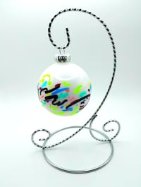 Glossy White With Rainbow Splash 