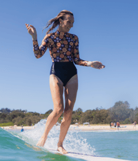 Image 6 of Sol Surfsuit (Reg Leg) - Orange Flower