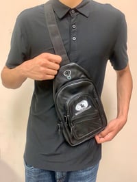 Image 5 of Tycoonrebel Leather TYCOON LOGO Crossbody Bag Messenger Sling Bag Black Color