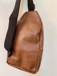 Image 4 of Tycoonrebel Leather TYCOON LOGO Crossbody Bag Messenger Sling Bag Light Brown