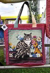 Image 3 of Cat Quilted Tote