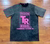 Image 1 of Tycoonrebel Acid Wash Flagship Logo Grey & Pink Shirt