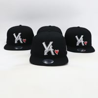 Image 1 of VA SnapBack BLACK/WHITE RED HEART