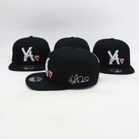 Image 2 of VA SnapBack BLACK/WHITE RED HEART
