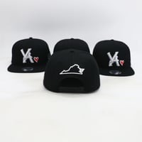 Image 3 of VA SnapBack BLACK/WHITE RED HEART
