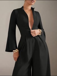 Image 4 of Black Wide Leg Jumpsuit 