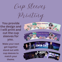 Printed Cup Sleeves  50 qty minimum - Designing not included in this listing