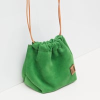 Image 2 of Scrunchy Suede Sling in happy green