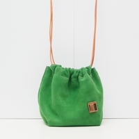 Image 1 of Scrunchy Suede Sling in happy green