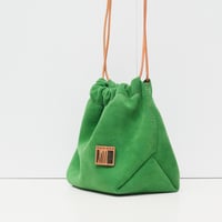Image 4 of Scrunchy Suede Sling in happy green