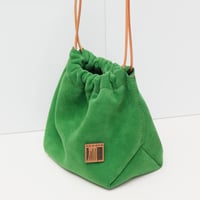 Image 5 of Scrunchy Suede Sling in happy green