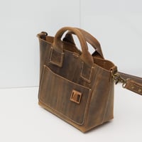 Image 4 of Small and Pudgy Two-way Tote vintage dark brown