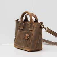 Image 5 of Small and Pudgy Two-way Tote vintage dark brown