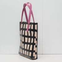 Image 5 of Grid Soft Tote black and pink