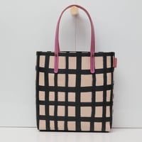 Image 3 of Grid Soft Tote black and pink