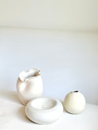 Image 3 of Sculptural Concave Bowl in Ecru Marble