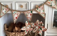 Image 2 of #22 Rustic Christmas Bunting Gold Sparkles - 10 Flags