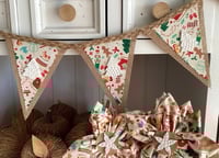 Image 1 of #22 Rustic Christmas Bunting Gold Sparkles - 10 Flags