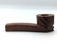 Image 2 of Artisan wood-carved pipe with indigenous head