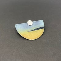 Image 1 of Reversible Seascape Sunset Brooch
