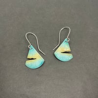 Image 1 of Turquoise & Yellow Seascape Earrings