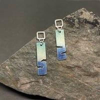 Turquoise & Blue Rectangle Seascape Earrings