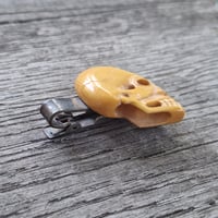 Image 2 of Carved Bone Skull Tie Clip, c. 1940s