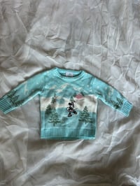 Image 1 of Disney Skating Minnie Mouse Knit Pullover Sweater