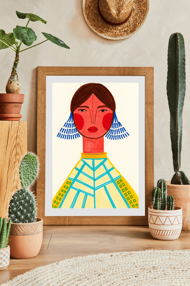 Image of Girl with big earings 