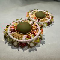 Image 2 of “Pumpkin Spice” beaded earrings