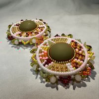 Image 3 of “Pumpkin Spice” beaded earrings