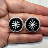 Black and white Mini beaded earrings