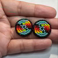 Mini beaded Fire color earrings