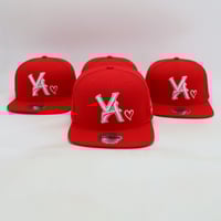 Image 1 of VA SNAPBACK RED/WHITE RED HEART