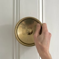 Image 8 of Set of Circular Push-Pull Door Handles in Brass (2 Sets Available)
