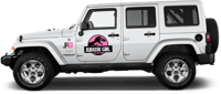 Image 4 of Jurassic Girl Pink Background Cling Decal Set (2-Pack)
