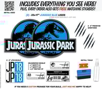 Image 1 of Jurassic Park Blue Background Cling Decal Set (2-Pack)