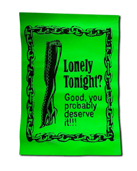 Image 2 of Lonely Tonight? A2 Screen Print on Neon Green Paper