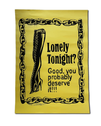Image 2 of Lonely Tonight? A2 Screen Print on Yellow Paper