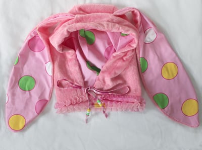 Image of Pink Polka Dot Bunny Hood